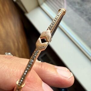 Stella & Dot Goldtone bronze & Wire Wrapped Pave Arrow Cuff Bracelet.